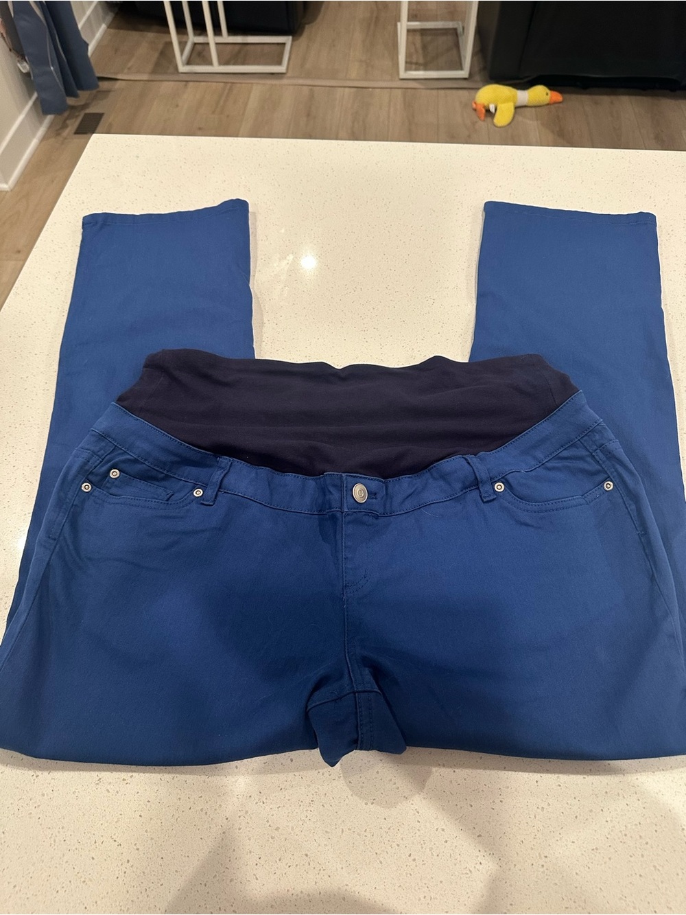 Maternity Stretch Panel Bootcut Jeans - Blue 2X STRETCH JEANS!